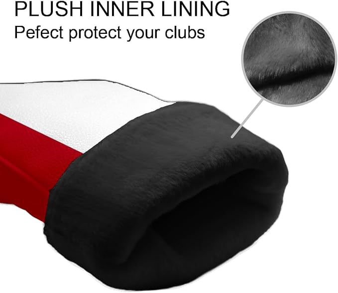 Golf Club Covers Texas State Lone Star Flag Golf Club Head Covers for Driver Fairway Woods Clubs Premium Leather, Waterproof Golf Headcovers with Anti-Scratch Lining for Men Women