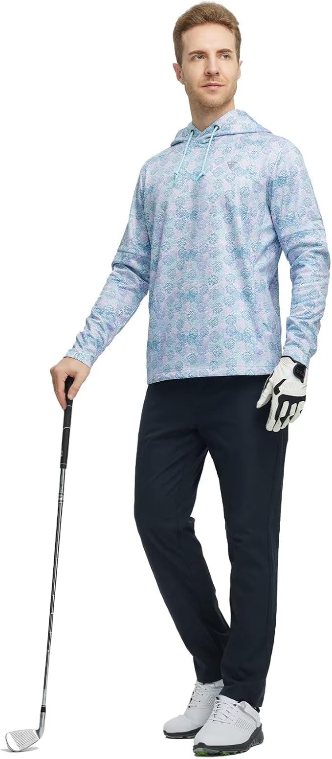 Hoodies for Men Golf Fleece Hooded Sweatshirts Dry Fit Athletic Lightweight Casual Midlayer Mens Hoodies Pullover