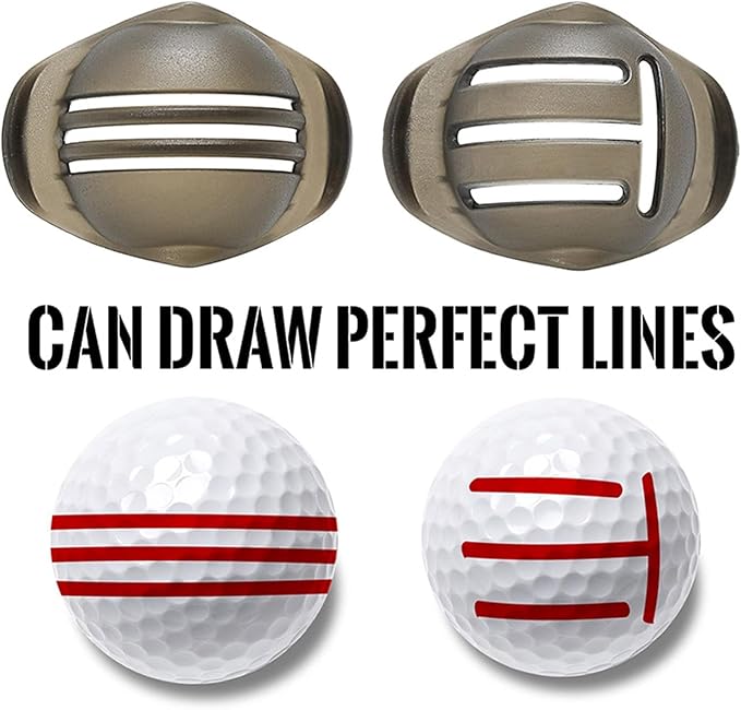 2Pcs Red and Black Golf Ball Line Marker Golf Ball Line Drawing Marker Line Template Liner Drawing Marking Alignment Putting Tool Golf Ball Line Liner Alignment Putting Tool Golf Ball Line Marker Tool