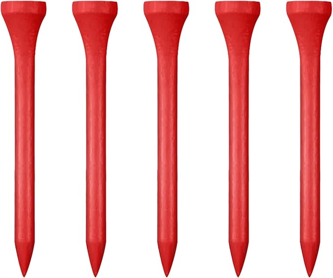Wooden Golf Tees 3-1/4", 2-3/4", 1-1/2" Available,100 Count (Natural Color, White, Black, Blue, Red, Pink)