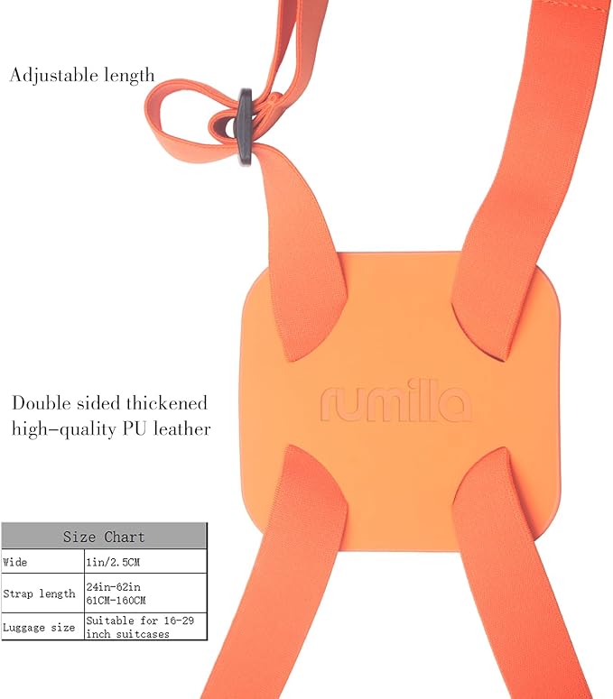 Luggage Straps Bag Bungee， Luggage Straps Suitcase Adjustable Belt，Add a Bag Easy to Travel Suitcase Elastic Strap Belt (Orange Luggage strap-1PCS)