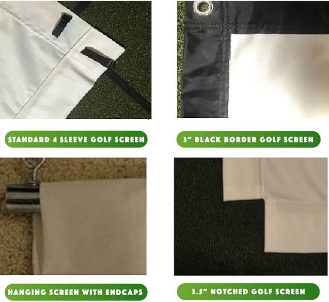 Spectrum Golf Simulator Golf Impact Screen **Poly Spacer Golf Simulator Screen Material**Black Border with Grommets