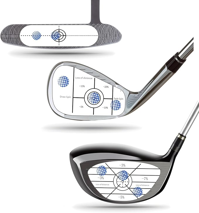 150 PCS Golf Impact Tape - Sweet Spot Stickers for Club Face - Accurate Swing Impact Labels for Irons, Woods & Putters - Instant Feedback Practice Aid, Easy to Remove & No Residue