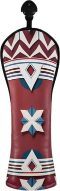 Red PU Leather Golf Club Head Covers for Driver/3 5 Wood/Hybird,Velvet Lining,with Label