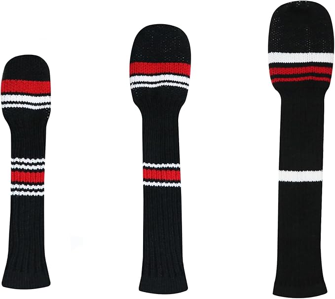 LeFeng 3Pcs Golf Club Covers, Knitted Golf Club Covers for 460cc Driver Fairway Woods and Hybrid