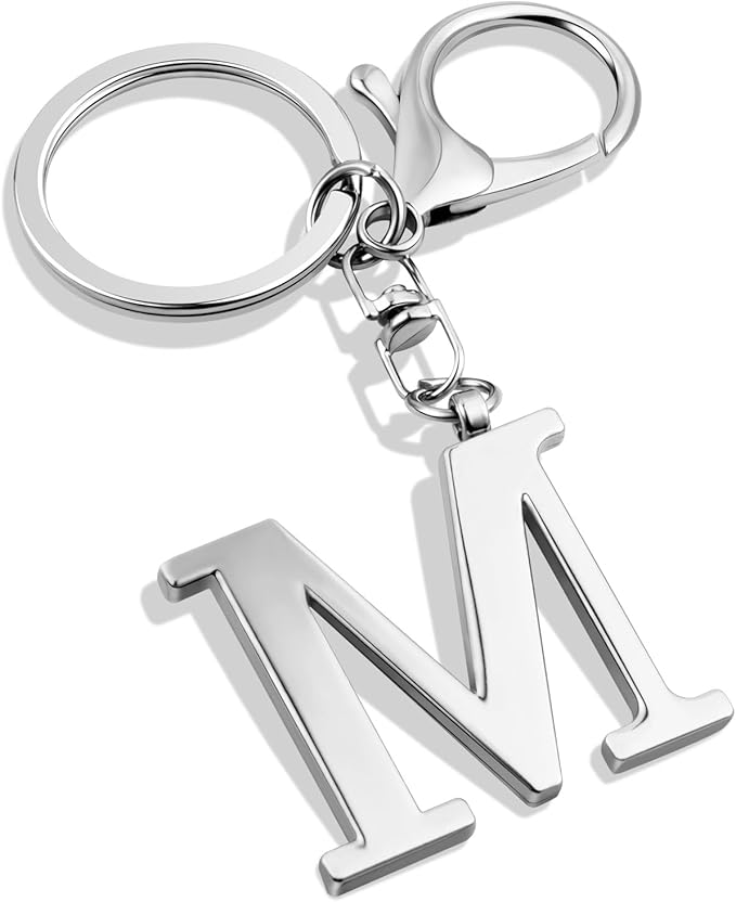 LAXPICOL Gold Letter A-Z Keychain for Women Bag Charms Purse Charms For Handbags Metal Alphabet Initial Letter Keychain