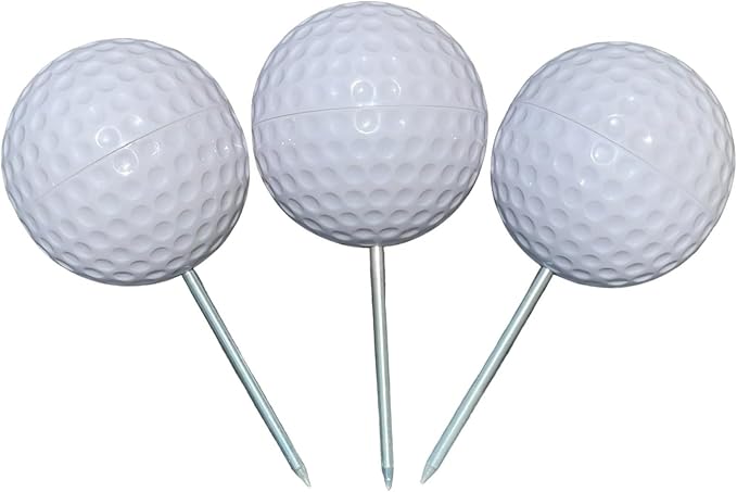 Sandbaggy Plastic Tee Markers for Golf Course (UV Resistant) - Steel Spike - Safety Caps Included