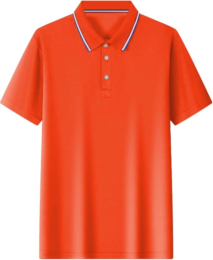 Polo Shirts for Men Dressy Casual Button Collared Golf T Shirt Classic Solid Color Business Summer Blouses