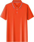 Polo Shirts for Men Dressy Casual Button Collared Golf T Shirt Classic Solid Color Business Summer Blouses