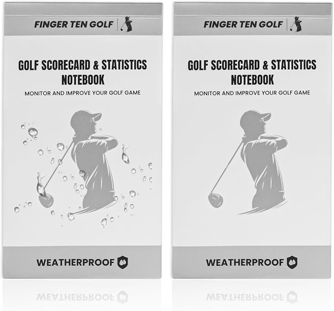FINGER TEN Golf Scorecard Book Stats Statistics Log Notebook Waterproof Paper Value 1/2/4/8 Pack, Fit Golf Score Card Holder Cover