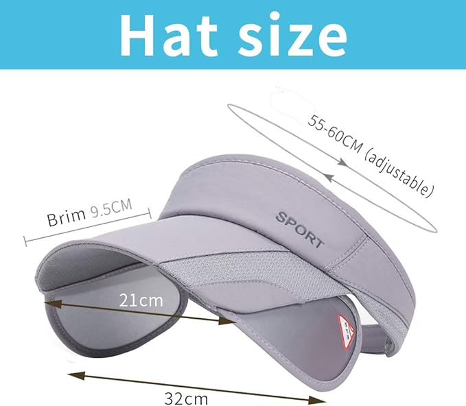 Summer Sun Visor Hat - Women Adjustable Golf Cap with Retractable Brim, UV Protection Beach/Tennis Sport Hat