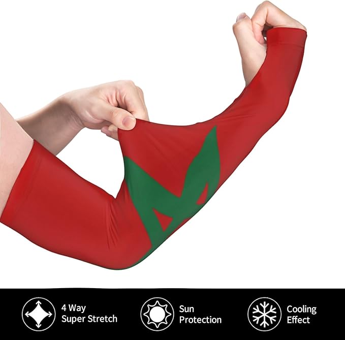 Cute Flag Arm Sleeves Cooling Sun Protection Sports Flag Sleeves for Men Women