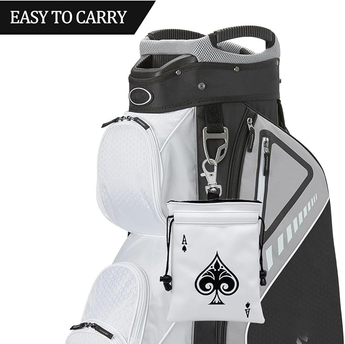 montela golf Valuables Pouch,Ace Poker Golf Bag Pouch with Drawstrings Golf Tee Bag Leather Golf Tee Pouchs for Men Women