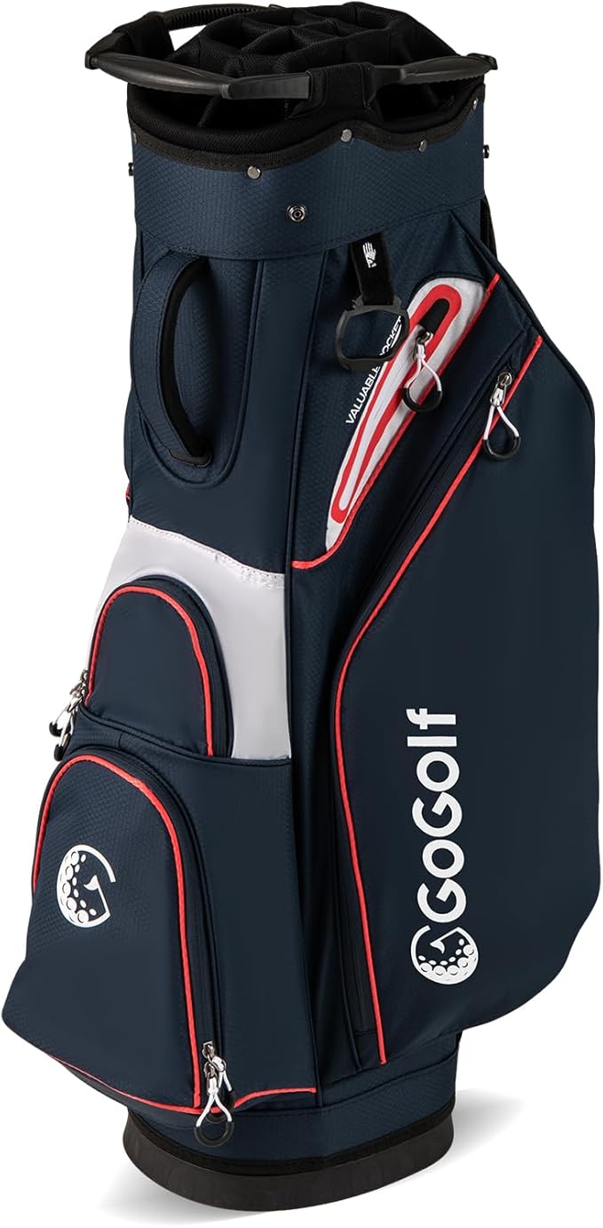 Tangkula Golf Cart Bag, Lightweight Golf Bag with 14-Way Divider Top, Portable Golf Club Organizer Bag with Cooler Pocket, Adjustable Shoulder Strap, Rain Hood & Umbrella Holder for Men & Women