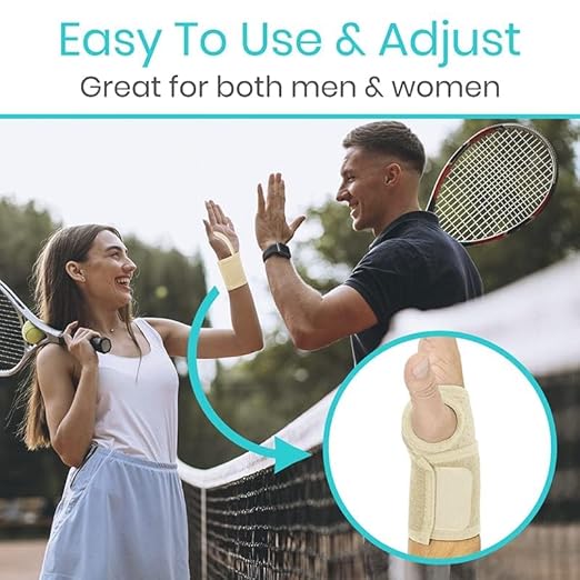 Vive Wrist Wrap Braces (2 Pack) - Tendonitis Support for Carpal Tunnel Arthritis - Sprained Pain Protection Sleeve - Weightlifting & Calisthenics Compression Stabilizer for Women, Men - Adjustable