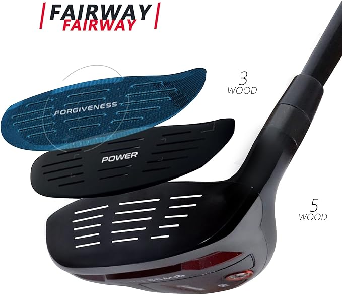 Golf Fairway Wood, 3/5 Wood with Graphite Shafts for Man's, Golf Club with Premium Regular and Stiff Flex Shaft, Right Handed