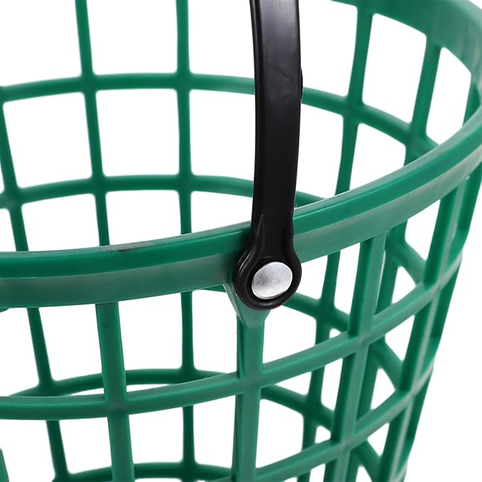 YARNOW Golf Ball Basket with Handle Nylon Golf Ball Container Golf Ball Bin (Green, Golf Balls are Excluded)
