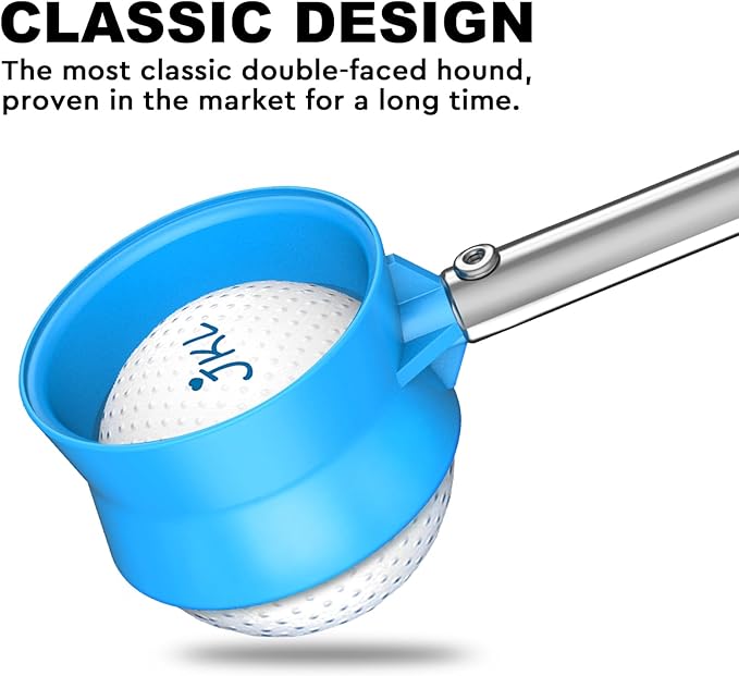 JKL 9Ft/12Ft Golf Ball Retriever for Water Telescopic, Stainless Steel Shaft, High Durability Double-Sided Ball Picker Upper Grabber, Golf Gifts for Golfers