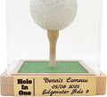 Custom Golf Ball Display Case - Hole in One Plaque Engraved Brass Plate 2.4" x 0.6"