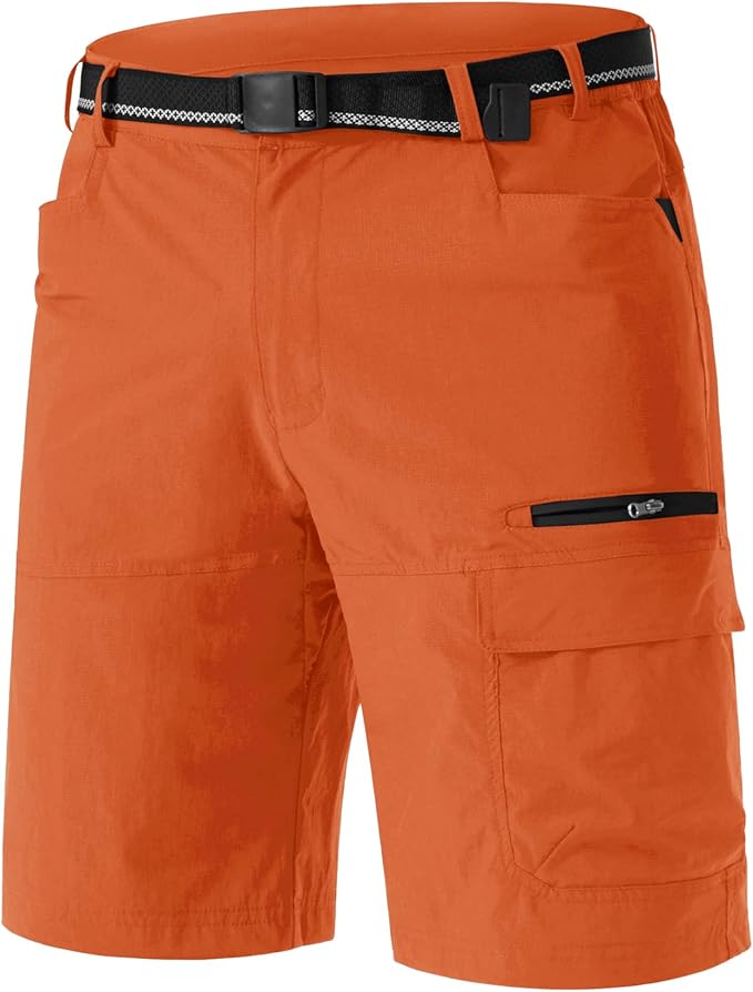 TACVASEN Men's Summer Outdoor Shorts Quick Dry Cargo Casual Work Hiking Shorts (NO Belt)