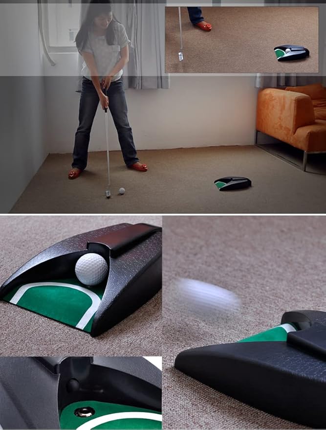 LEAGY Portable Golf Putter Travel Practice Putting Set with Case Indoor Outdoor Yard, Indoor Golf Games Set, Ball Return System Zink Alloy Putter Best Gift Executive Office Putter Set