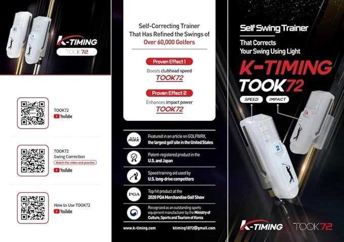 K-Timing Golf Swing Corrector TOOK72 Enhance Impact Power, Increase Swing Speed, Golf Trainer 300g/10.58oz.