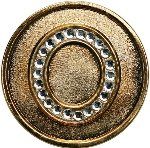 Monogram Initial Golf Ball Marker with Crystals and Matching Hat Clip