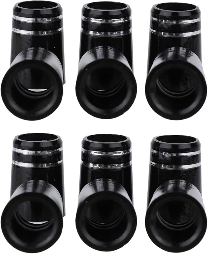 Golf Club Ferrules, Black .370 Golf Iron Ferrules with Double Chrome Rings for Taper Head Iron and Wedge Shafts
