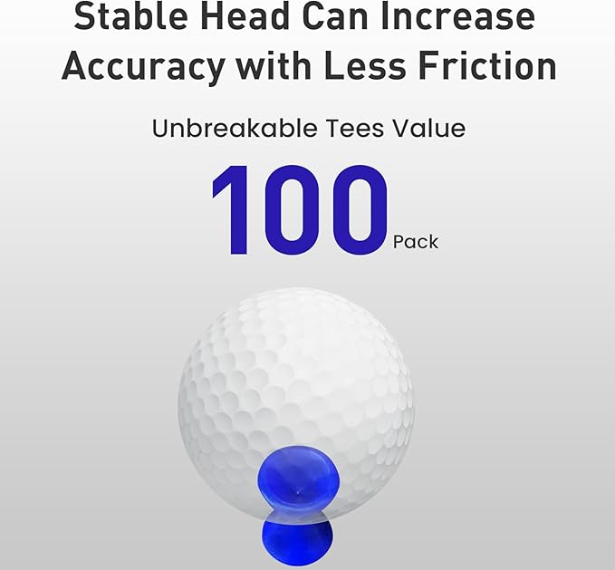 FINGER TEN Plastic Golf Castle Tees Step Down Unbreakable Mixed or Same Height Value 100 Count, 2 3/4, 2 1/4, 2, 1 3/4, 1 1/2 Inch Length Colorful for Practice