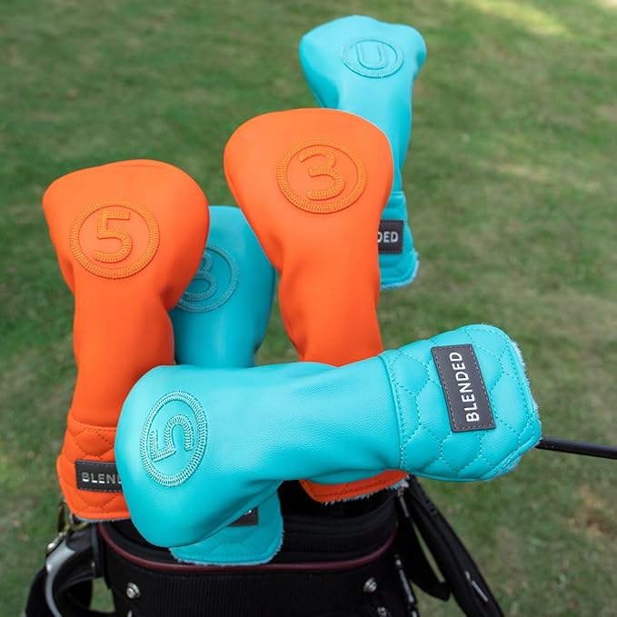 Golf Club Head Covers, Driver Covers Fariway Wood Covers Hybrid Head Covers 3 Wood Headcover Leather Golf Headcover with Number Tag for Scotty Cameron Odyssey Taylormade