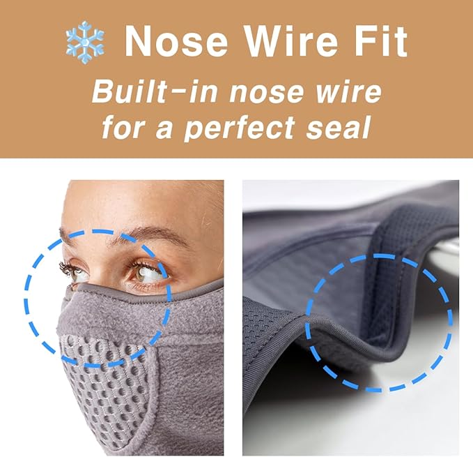 KOREA W-Series W2 Thermal Sports Face Mask with Nose Wire for Winter | Golf, Running, Skiing & Outdoor Activities