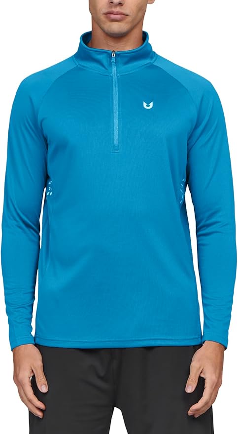 NORTHYARD Quarter Zip Pullover Men Running Shirt Long Sleeve Moisture Wicking Quick Dry Athletic Workout Shirts