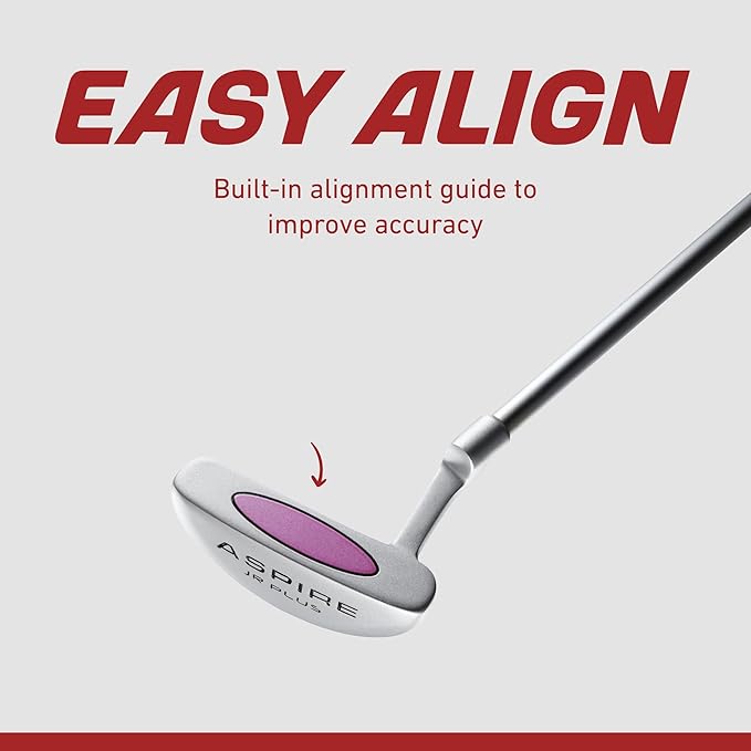 Aspire Junior Plus Kids Golf Clubs – Boys’ & Girls’ Right-Handed Golf Set with Lightweight Stand Bag, Graphite Shafts & Aircraft-Grade Aluminum Clubs