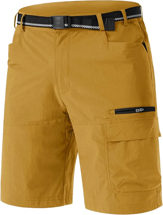 TACVASEN Men's Summer Outdoor Shorts Quick Dry Cargo Casual Work Hiking Shorts (NO Belt)
