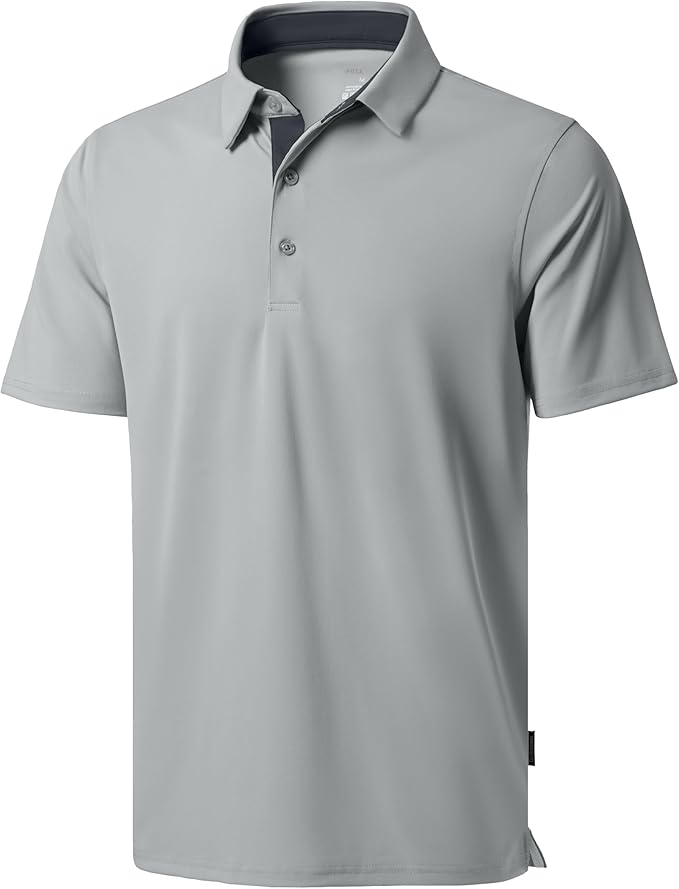 Men's Golf Shirts Dry Fit Moisture Wicking Performance Short Sleeve Collared Polo Shirts for Casual Athletic Business