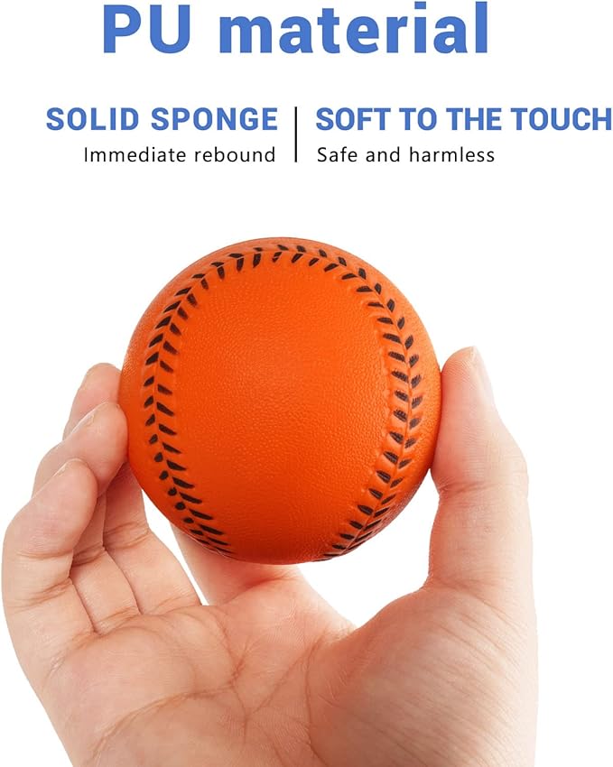 Soft Baseballs, Foam Training Baseball 12 Pack for Kids Regulation Size Foam Baseballs for Soft & Safe Throwing, Catching and Batting Practice