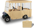 Tecoom Golf Cart Enclosure 2/4/6 Passenger, Golf Rain Cover 600D Waterproof Snowproof, Door Zippers, Clear Windows and Windproof Hooks, Universal Fit for EZGO, Yamaha, Club Car