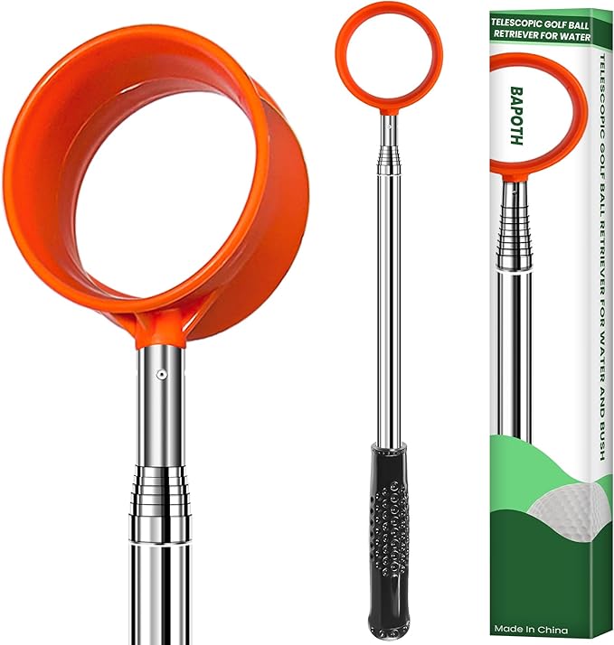 Golf Ball Retriever, Max 5.9 Ft Lightweight and Portable Golf Ball Retriever Telescopic, Stainless Golf Ball Grabber with Anti-Slip Handle, Golf Accessories Gifts for Men Women
