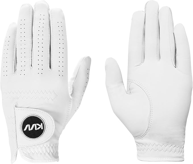 KVV Cabretta Leather Golf Gloves for Men, Mens Golf Gloves Worn on Left Hand, Premium Grip, Exceptional Comfort