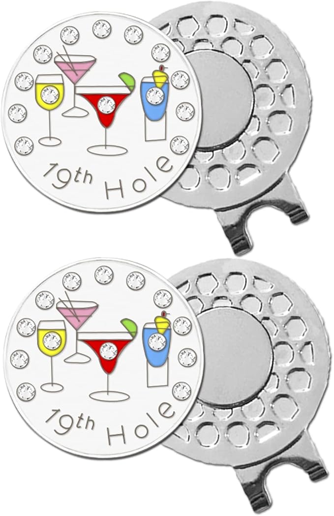 FINGER TEN Golf Ball Marker with Hat Clip Markers Assorted Patterns Value Gift Set Mark Golf Divot Tool Accessories for Men Women Kids