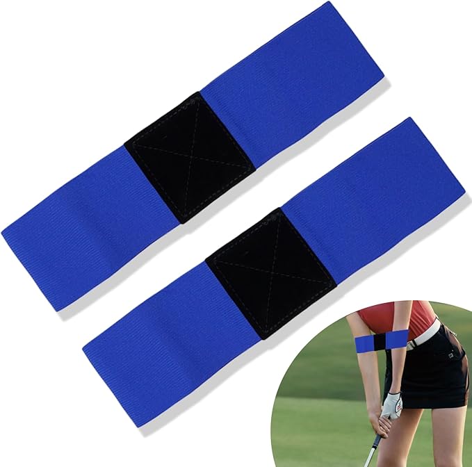 Golf Swing Aid, 2Pcs Elastic Resistance Swing Correcting Arm Band - Golf Swing Posture Training Belt with Anti - Slip Strip for Correction, Strength Enhancement & Consistent Stroke Improvement
