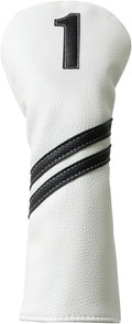 Golf Club Covers,4pcs or 1pc Golf Headcovers for Woods and Driver Fairway Hybrids Women Men - Premium PU Leather with Interchangeable Tags & Magnetic Blade and Mallet Putter Covers