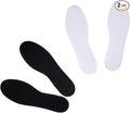 Happystep Cotton Terry Cloth Insoles, Barefoot Shoe Inserts, Sweat Absorption, Odor Control, Moisture-Wicking, Washable and Reusable, Zero Drop Shoe Insoles, 1 Pair Black and 1 Pair White (Women 11)