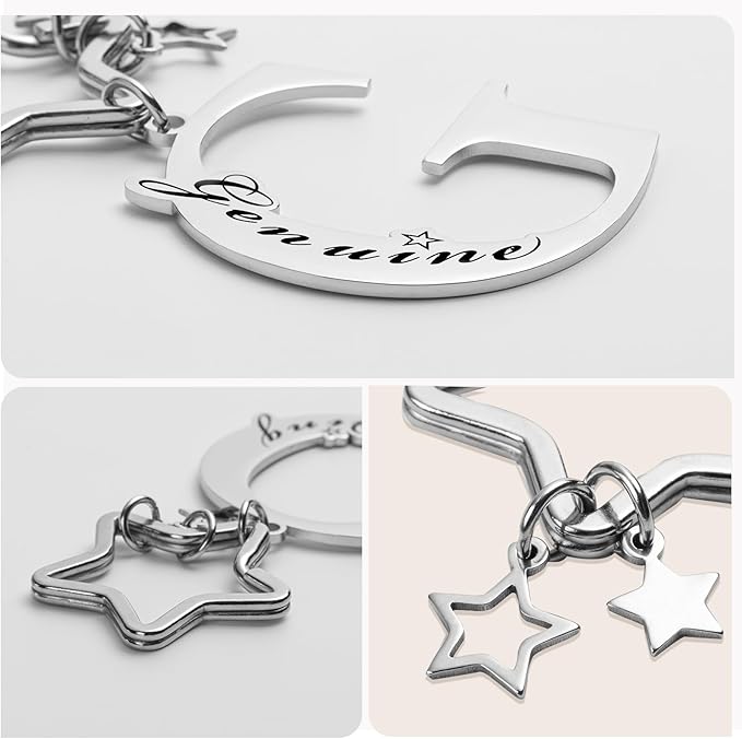 Qunrwe Stainless Steel Initial Letter A-Z Keychain,Inspirational Gifts for Women Men Friends Daughter Son Sister Dad Mom