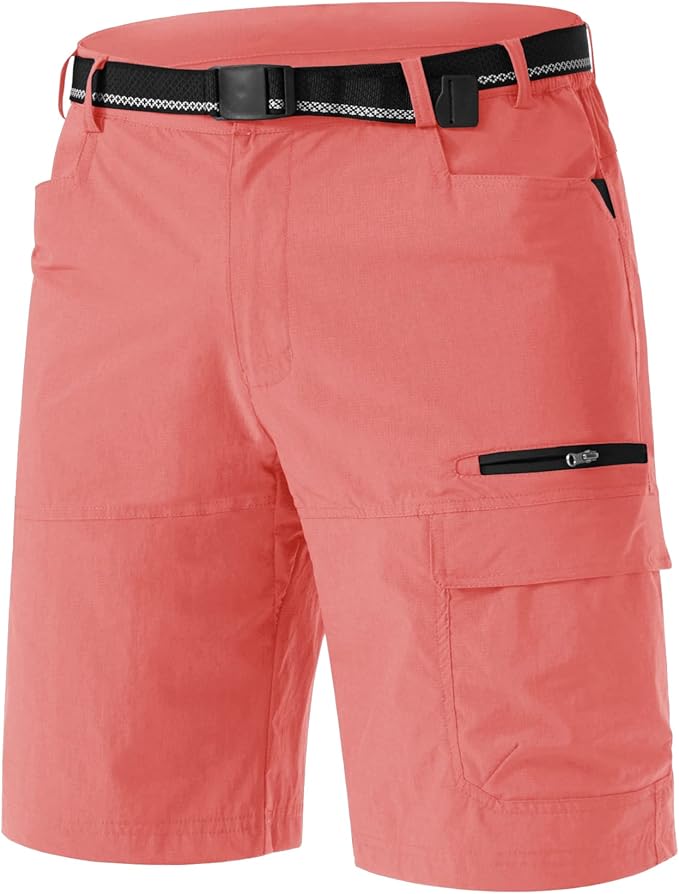 TACVASEN Men's Summer Outdoor Shorts Quick Dry Cargo Casual Work Hiking Shorts (NO Belt)