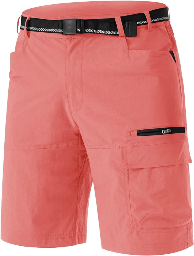 TACVASEN Men's Summer Outdoor Shorts Quick Dry Cargo Casual Work Hiking Shorts (NO Belt)