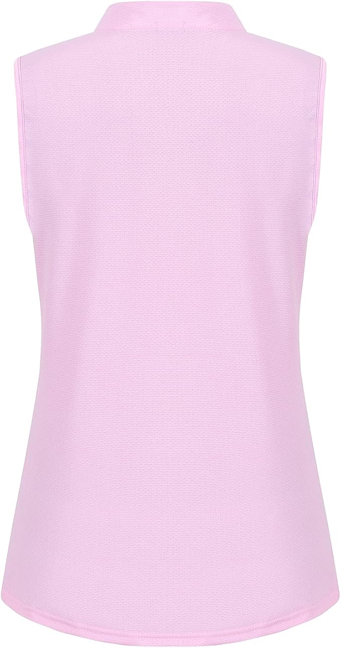Womens Sleeveless Golf Polo Shirts Lightweight Tennis Sport Tops