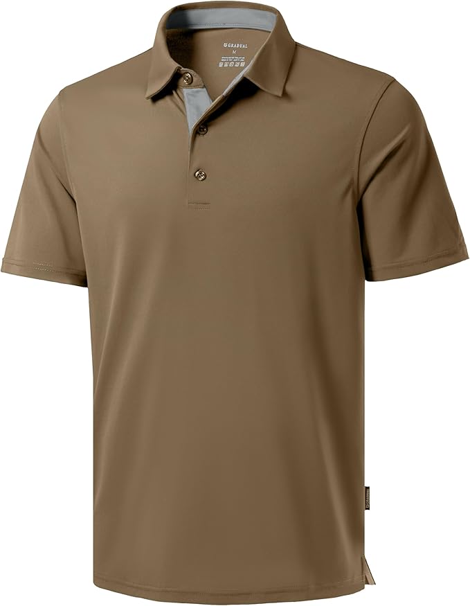 Men's Golf Shirts Dry Fit Moisture Wicking Performance Short Sleeve Collared Polo Shirts for Casual Athletic Business