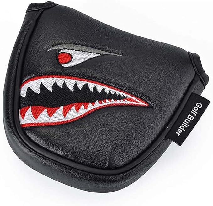 GOOACTION Shark Golf Club Mallet Putter Head Cover with Creative Cartoon Animal Pattern Synthetic Leather Golf Clubs Headcovers