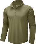 CRYSULLY Men's Long Sleeve 1/4 Zip Shirts Sun Protection Pullover UPF 50+ Rash Guard Running Lightweight T Shirt